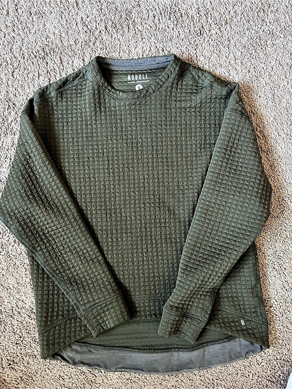 NOBULL Long Sleeve Textured Pullover in Green Like New